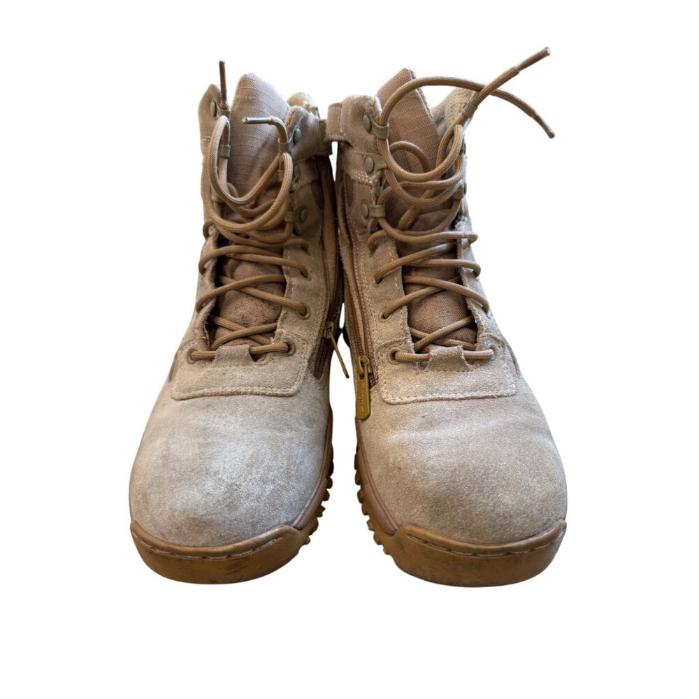 Mens Tactical Combat Boots With Side Zipper & Laces - Size 9